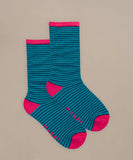 BAM Barbican Bamboo Socks UK 4-7 In Teal Stripe