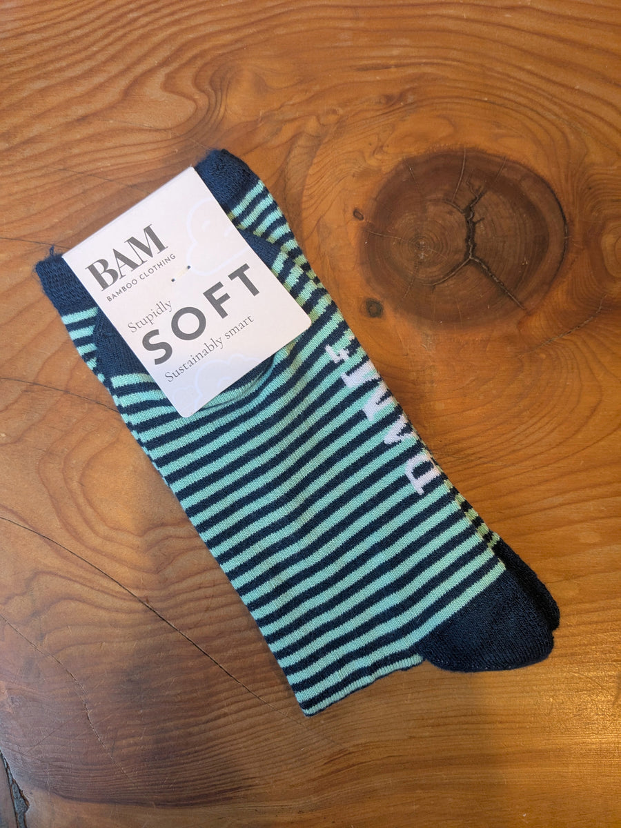 BAM Narrow Stripe Bamboo Socks Pair 4-7 UK