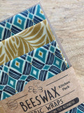 Beeswax Fabric Wraps - Kitchen Pack/Pecyn Cegin Organic Cotton 3 pack in the colour Marrakesh