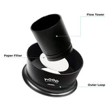Ceado Hoop Coffee Brewer in the colour Black displaying the 3 components