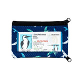 Chums Surfshorts Wallet in birds pattern shown from the back