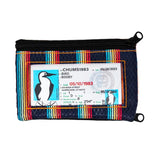Chums Surfshorts Wallet in retro stripes shown from the back