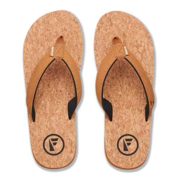 FoamLife Mully Cork Mens Flip Flops Tan Rumdoodles