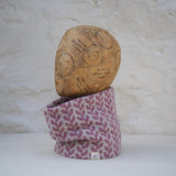 Little Brown Bird Company Welsh Tapestry Merino Double Sided Snood - Leaf in the colour Orchid