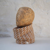 Little Brown Bird Company Welsh Tapestry Merino Double Sided Snood - Leaf in the colour Rust