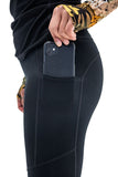 Mons Royale Merino Winter Leggings showing mobile phone pocket detail