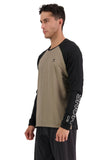 Mons Royale Tarn Merino Shift Wind Jersey in the colour Walnut / Black side profile