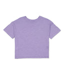 Mons Royale Womens Zephyr Merino Tencel™ Boxy T-Shirt in the colour Lupin shown from the back