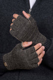 Noble Wilde Fingerless Polyprop/Possum Glove in the colour black/marl