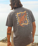 Oxbow DUNDEE Tee-shirt in the colour Volcano shown form the back