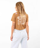 Oxbow MOKOV Cropped Tee in the colour Camel shown from the back