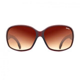 Front-on photo of Sinner Amos Sunglasses in the colour matte dark brown