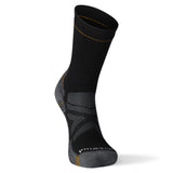 Smartwool Hike Full Cushion Crew Socks in the colour Black shown from the front on a foot shape