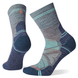 Smartwool Women's Hike Light Cushion Mid Crew Socks in. the colour edium grey shown on a foot shape