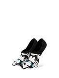 Stance Cut It Out No Show Socks in the colour Black shown on a foot shape..