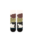 Stance Elevation Crew Sock in the colour Brown shown flat from the topside