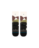 Stance Elevation Crew Sock in the colour Brown shown flat from the underside