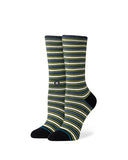 Stance Fate Crew Sock in the colour black shown on a foot shape..