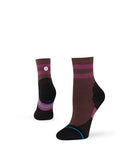 Stance Light Wool Quarter Sock in the colour Dark Brown shown on a foot shape..