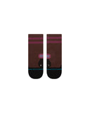Stance Light Wool Quarter Sock in the colour Dark Brown shown flat from the topside