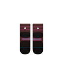 Stance Light Wool Quarter Sock in the colour Dark Brown shown flat from the underside.