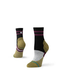 Stance Minimal Light Wool Quarter Sock in the colour black shown on a foot shape..
