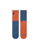 Stance Opposites Crew Sock in the burnt orange shown flat from the topside
