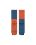 Stance Opposites Crew Sock in the burnt orange shown flat from the underside