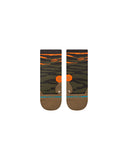 Stance Primal Light Quarter Sock in the colour Olive shown flat from the topside