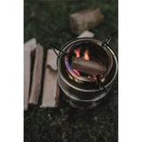Showing the Robens Lumberjack Wood Stove in action from above