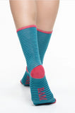 BAM Barbican Bamboo Socks UK 4-7 In Teal Stripe