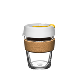 KeepCup Brew Cork Medium 12oz/340ml Glass Reusable takeaway coffee cup in The Egg colour