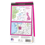 An image showing the back cover of the OS Landranger 125 map of Bala, Lake Vymwy, & Berwyn
