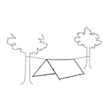 Photo of Robens Tarp 3x3m showing set up using two trees