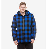 Swanndri Men's Hudson Wool Hoodie in blue black check