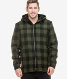 Swanndri Men's Hudson Wool Hoodie in olive black check
