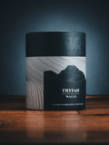 Gilded Peaks Tryfan Glass Tumbler and Coaster shown in packaging, from the front