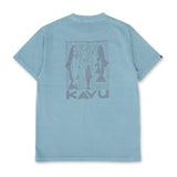 Kavu Salmon T-Shirt in Transformative Teal shown from the back, large screen print at centre back.