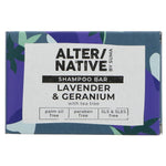 Alter/native Lavender And Geranium Shampoo Bar 90g front of box