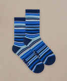 BAM Blues Bamboo Socks in the colour Navy/Blue stripe