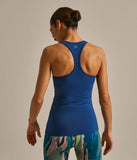 BAM Enduro Racer Back Vest in the colour indigo ink, from the back
