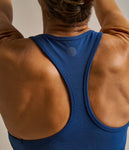 BAM Enduro Racer Back Vest in the colour indigo ink, from the back