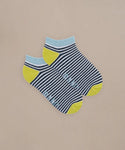 BAM Landscove Bamboo Trainer Socks 4-7 UK - 4 Pack blue/yellow
