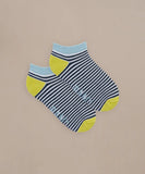 BAM Landscove Bamboo Trainer Socks 4-7 UK - 4 Pack blue/yellow