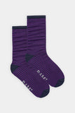 BAM Stokenham Bamboo Socks Pair 8-11 UK in the colour purple stripe