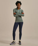 BAM Thermo Luxe Zip-Neck Base Layer in the colour Deep Emerald / Pistachio Stripe arms crossed