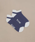 BAM Thorverton Bamboo Trainer Socks 4-7 UK - 4 Pack blue