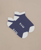 BAM Thorverton Bamboo Trainer Socks 4-7 UK - 4 Pack blue