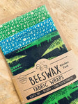 Beeswax Fabric Wraps - Kitchen Pack/Pecyn Cegin Organic Cotton 3 pack in the colour Alligator Blue