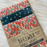 Beeswax Fabric Wraps - Kitchen Pack/Pecyn Cegin Organic Cotton 3 pack in the colour Ginger Spice